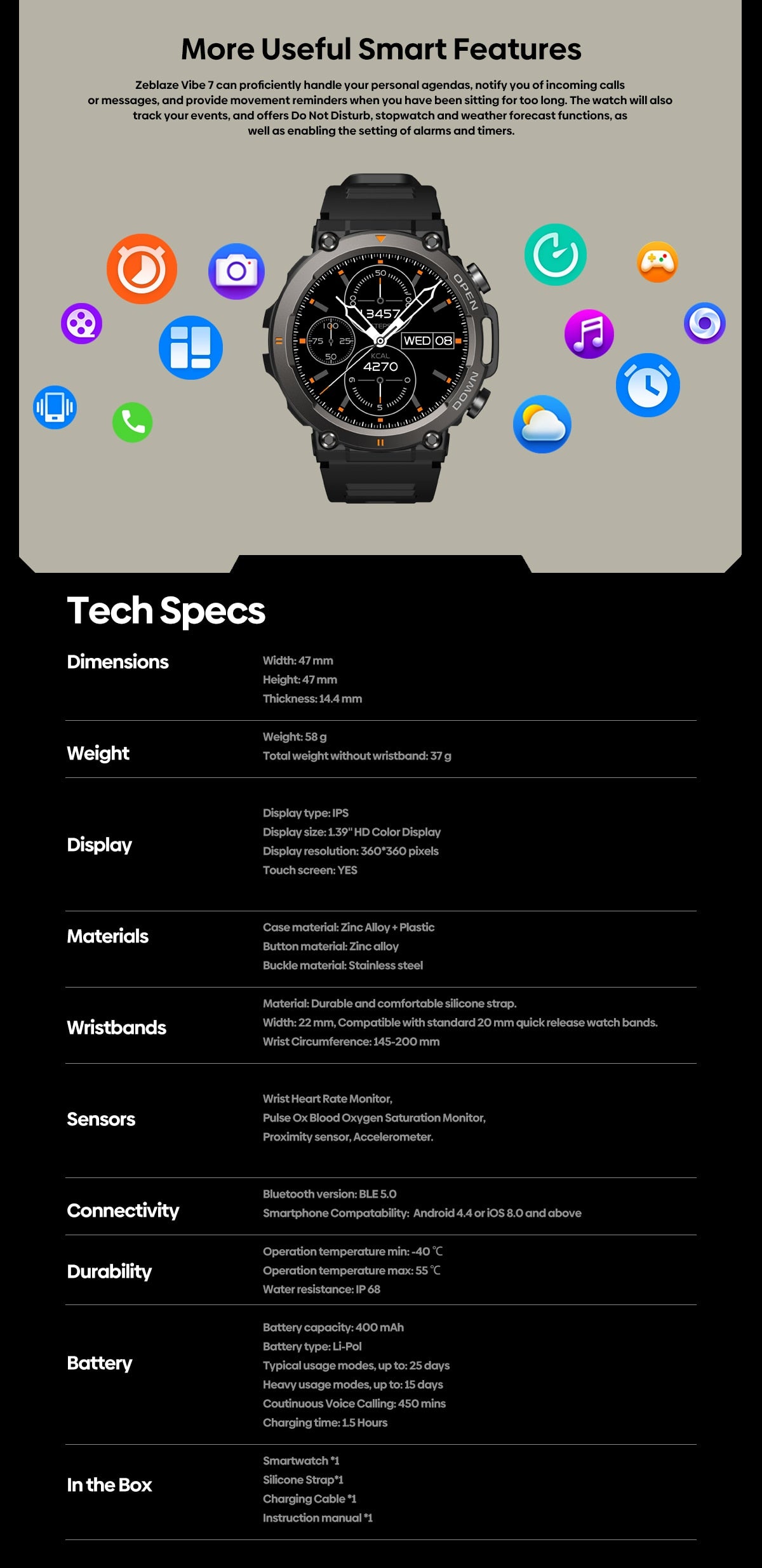 Smartwatch Zeblaze Vibe 7